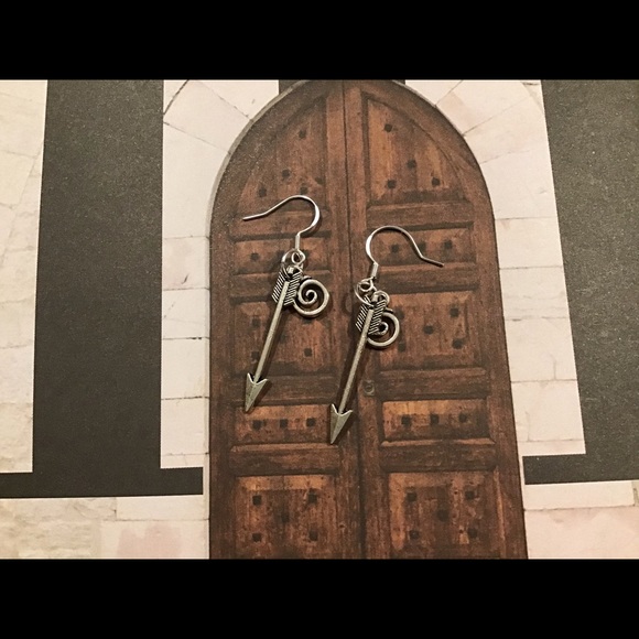 925 silver arrows earrings boho bohemian ooak new - Picture 5 of 5